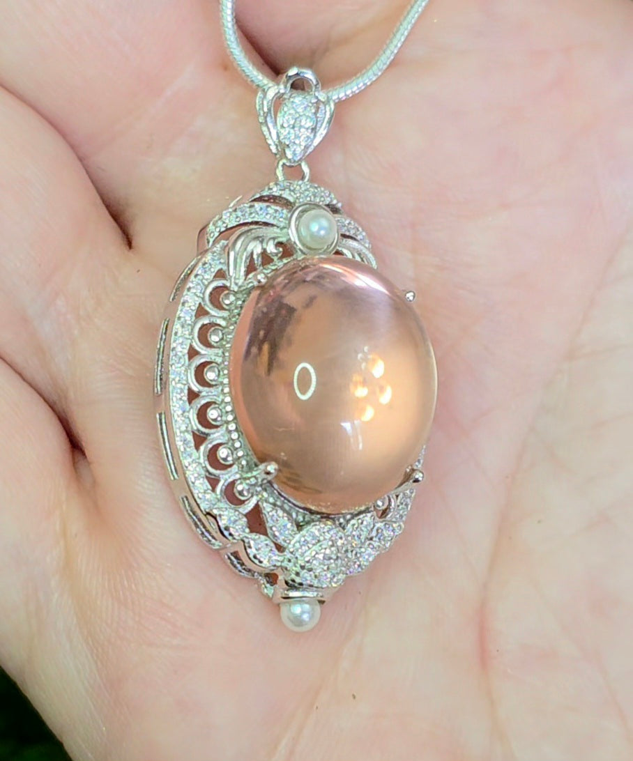 Star Rose Quartz Pendant