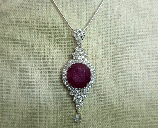 Ruby Halo Pendant