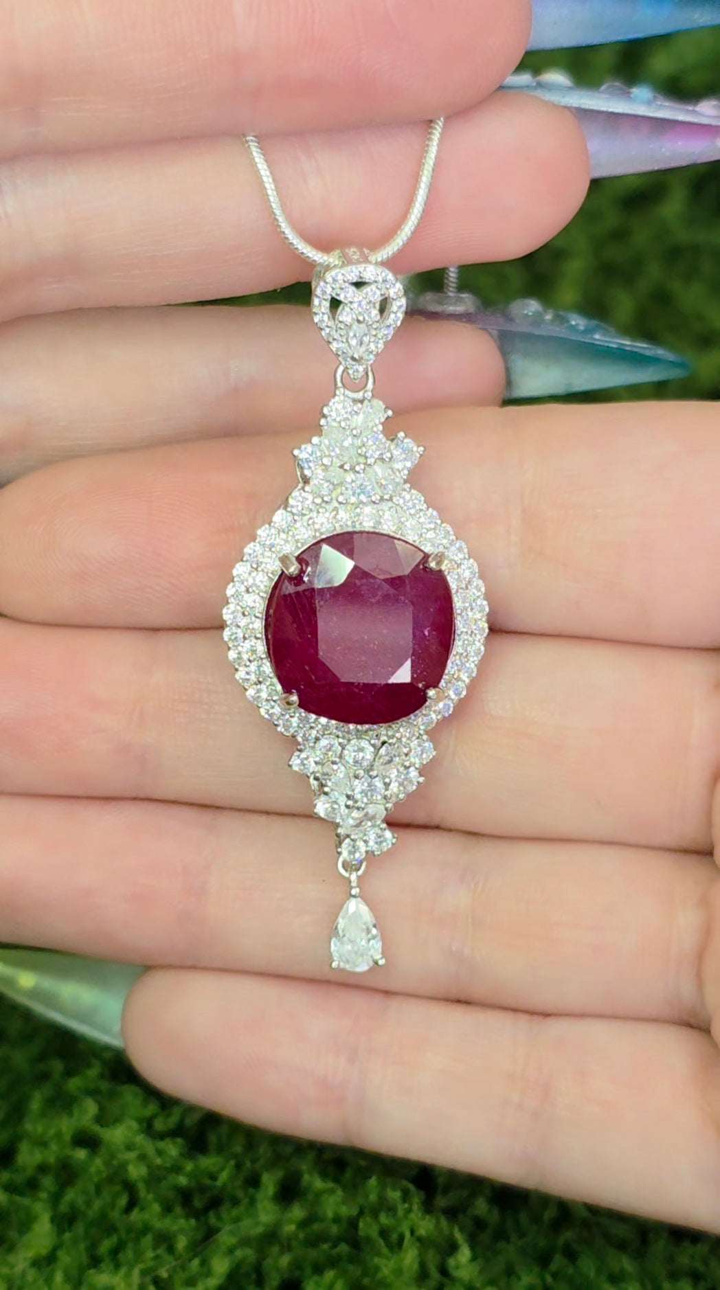 Ruby Halo Pendant