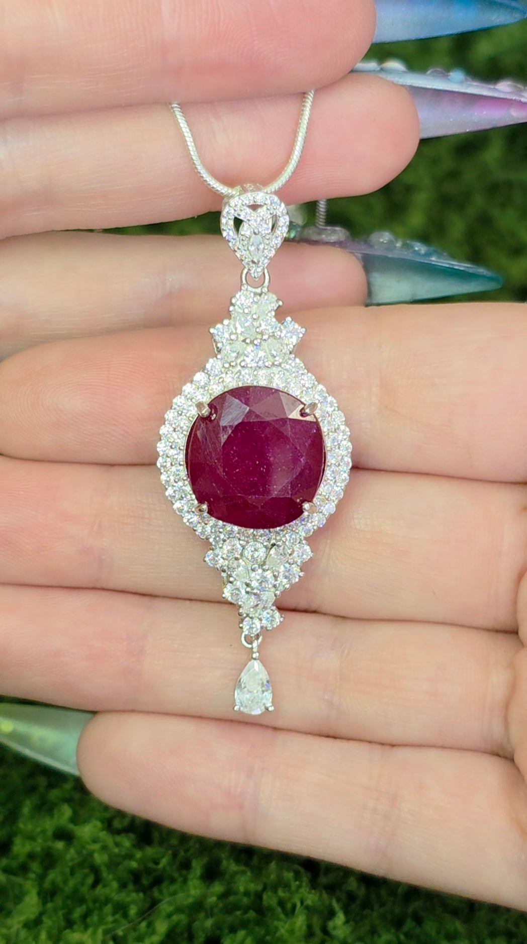 Ruby Halo Pendant