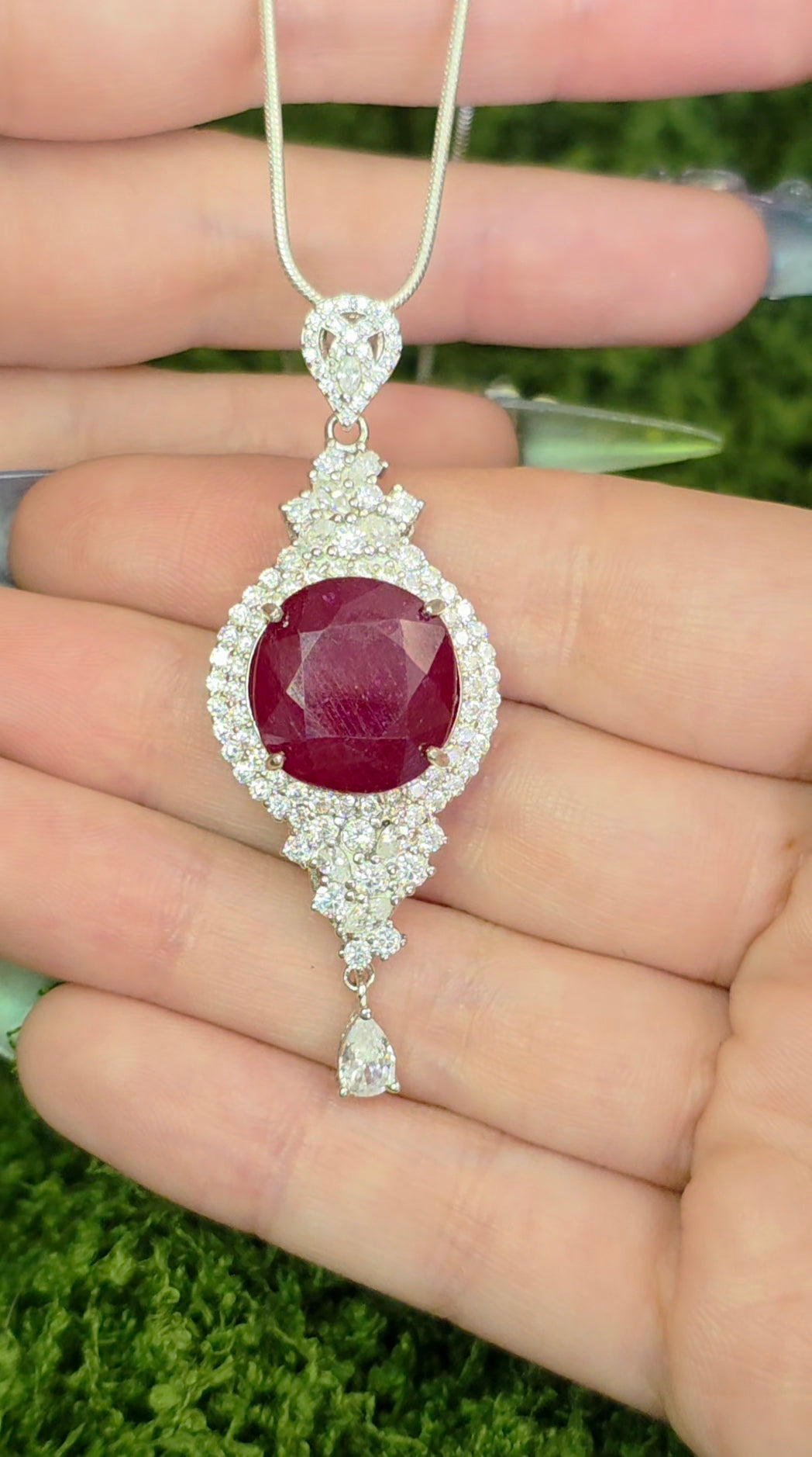 Ruby Halo Pendant