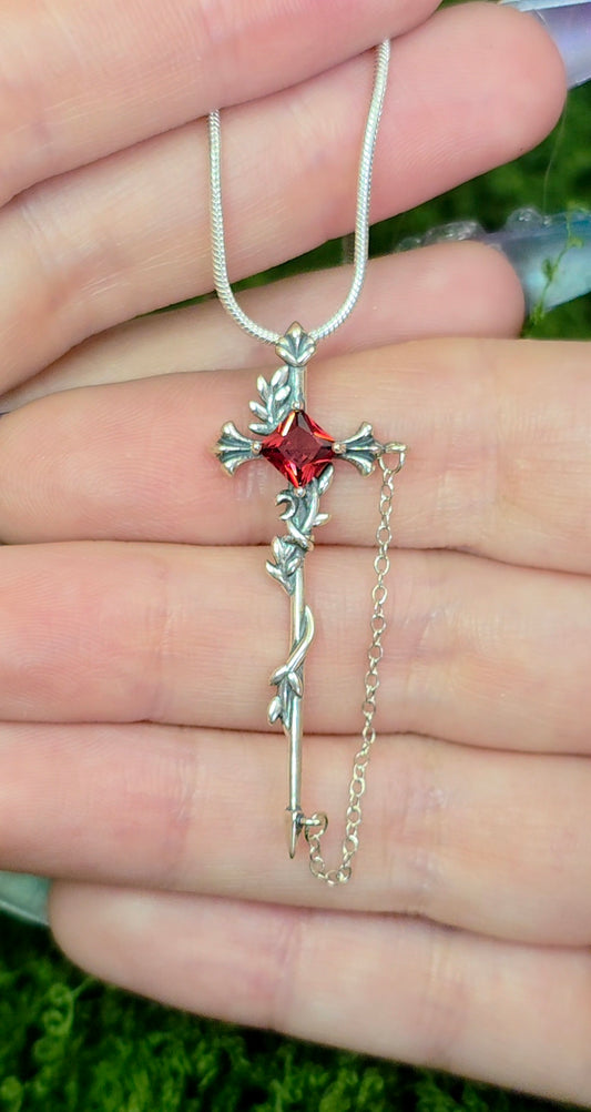 Garnet Sword Pendant