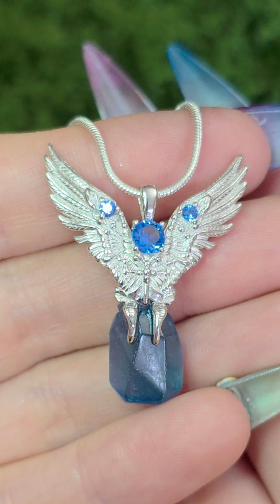 Aquamarine Freeform Pendant