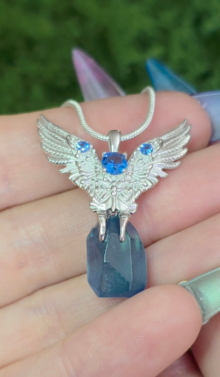 Aquamarine Freeform Pendant