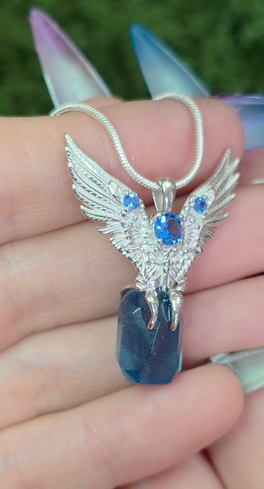 Aquamarine Freeform Pendant