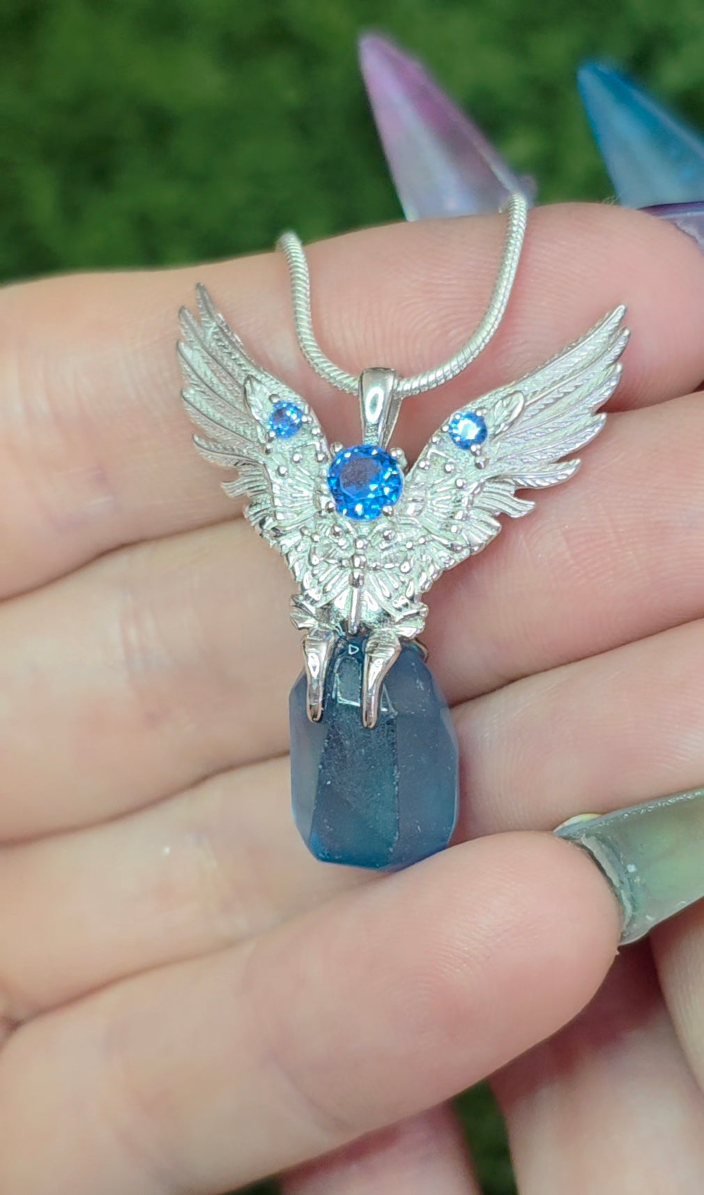 Aquamarine Freeform Pendant