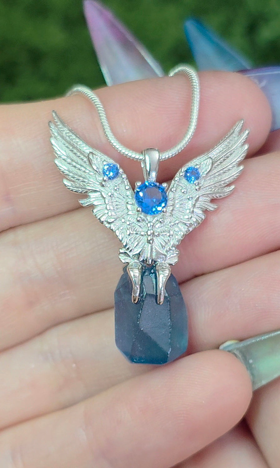 Aquamarine Freeform Pendant