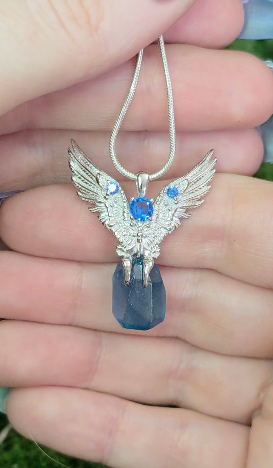 Aquamarine Freeform Pendant