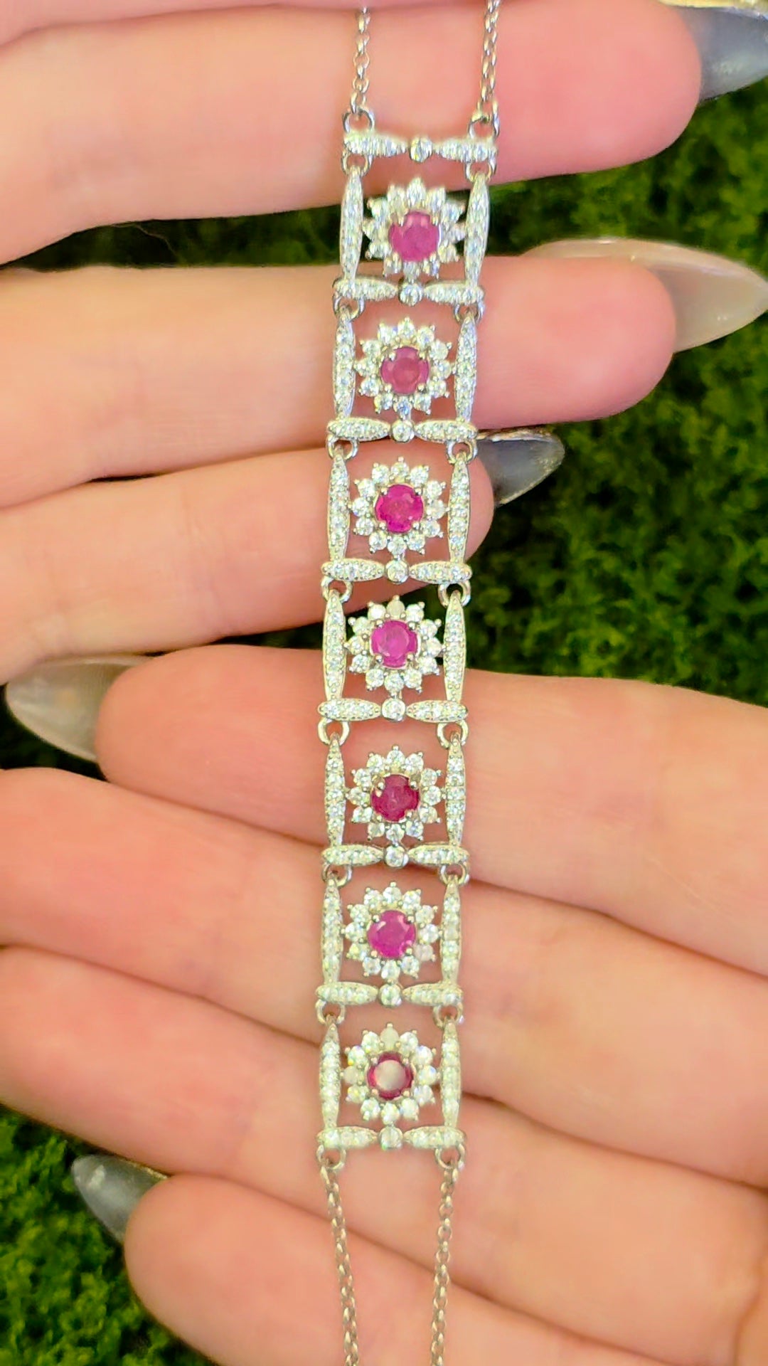Ruby Sterling Silver Pabel Bracelet