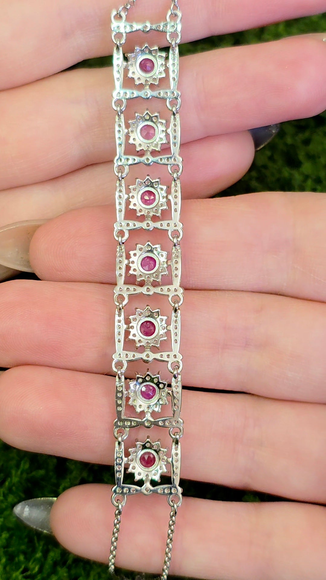 Ruby Sterling Silver Pabel Bracelet