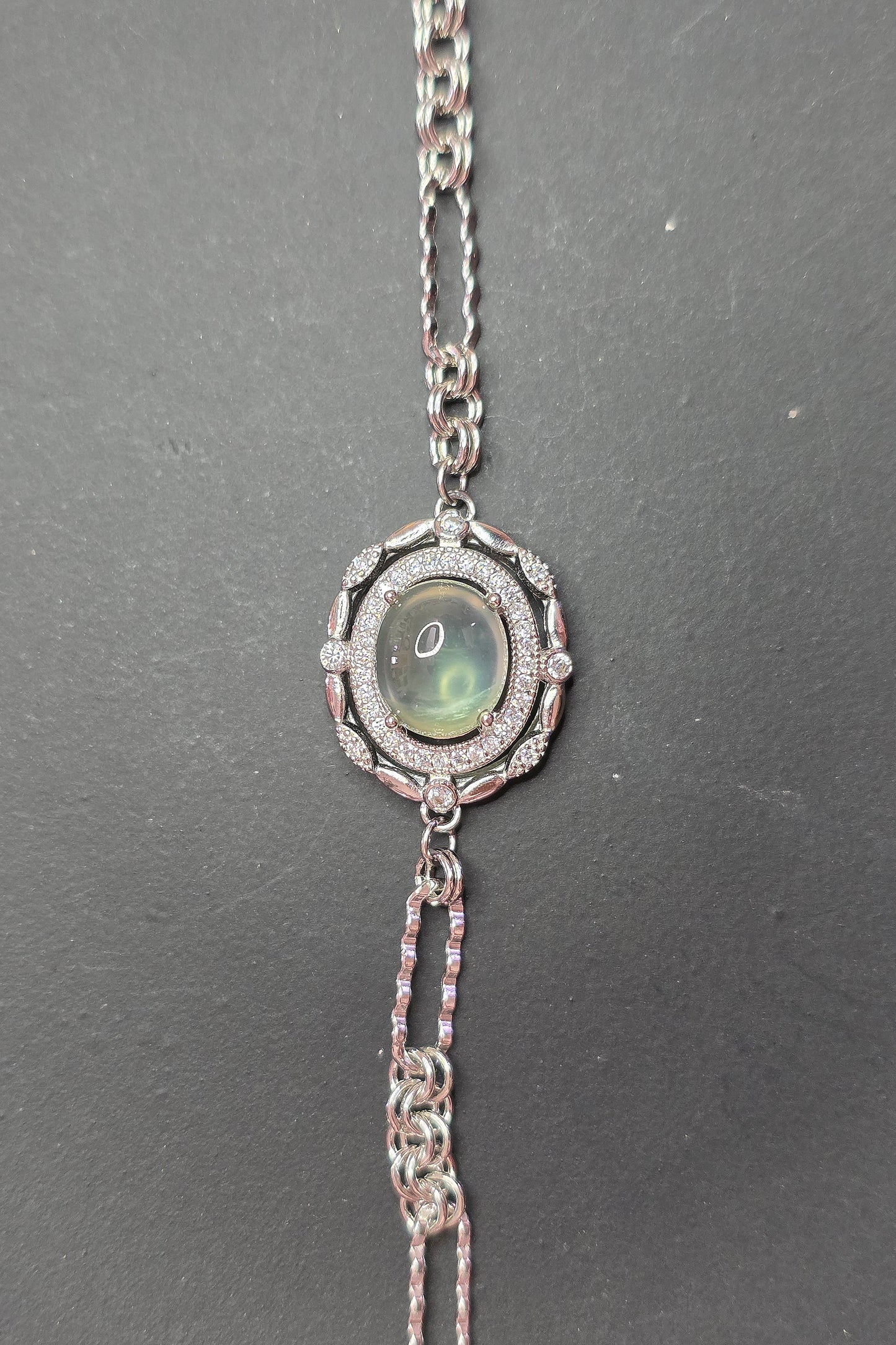 Prehnite Sterling Silver Bracelet