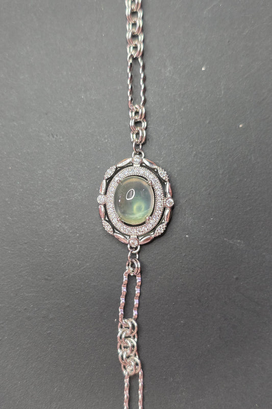 Prehnite Sterling Silver Bracelet