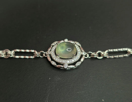 Prehnite Sterling Silver Bracelet