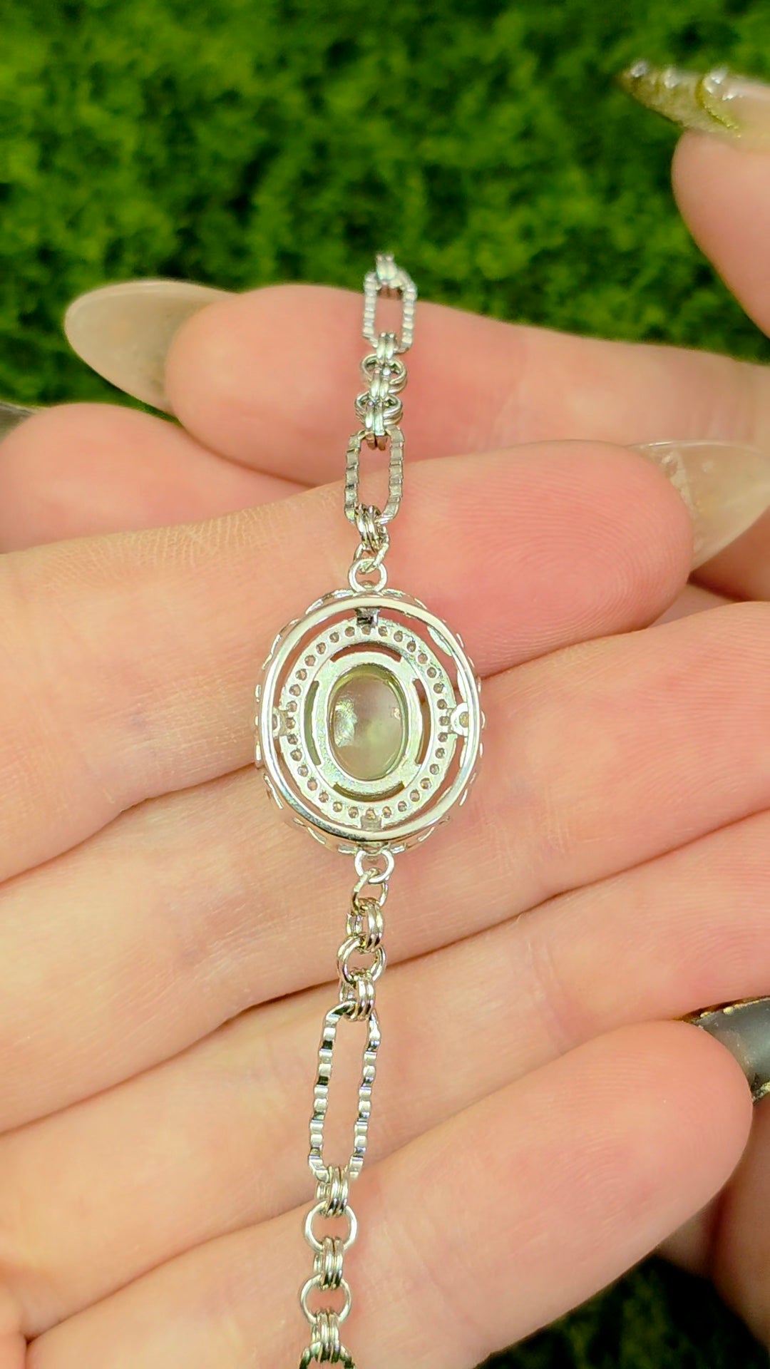 Prehnite Sterling Silver Bracelet