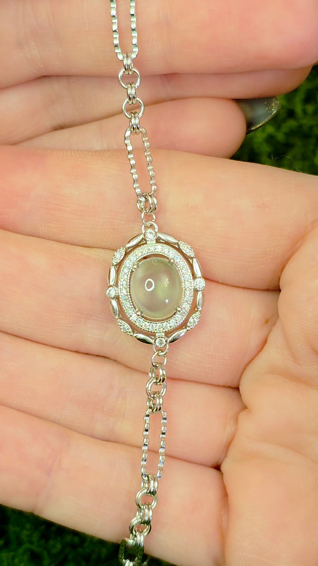 Prehnite Sterling Silver Bracelet