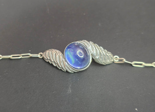Aquamarine Sterling Silver Wings Bracelet
