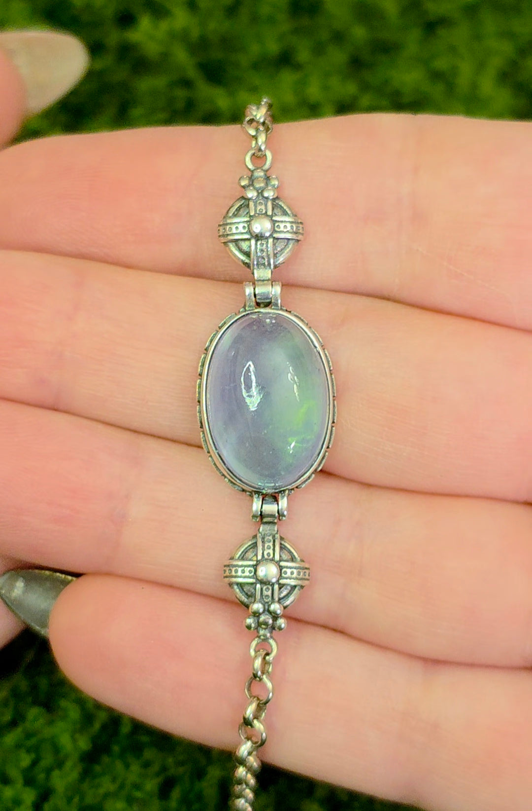 Aquamarine Sterling Silver Link Bracelet