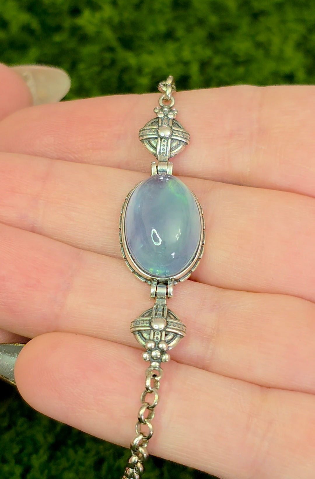 Aquamarine Sterling Silver Link Bracelet