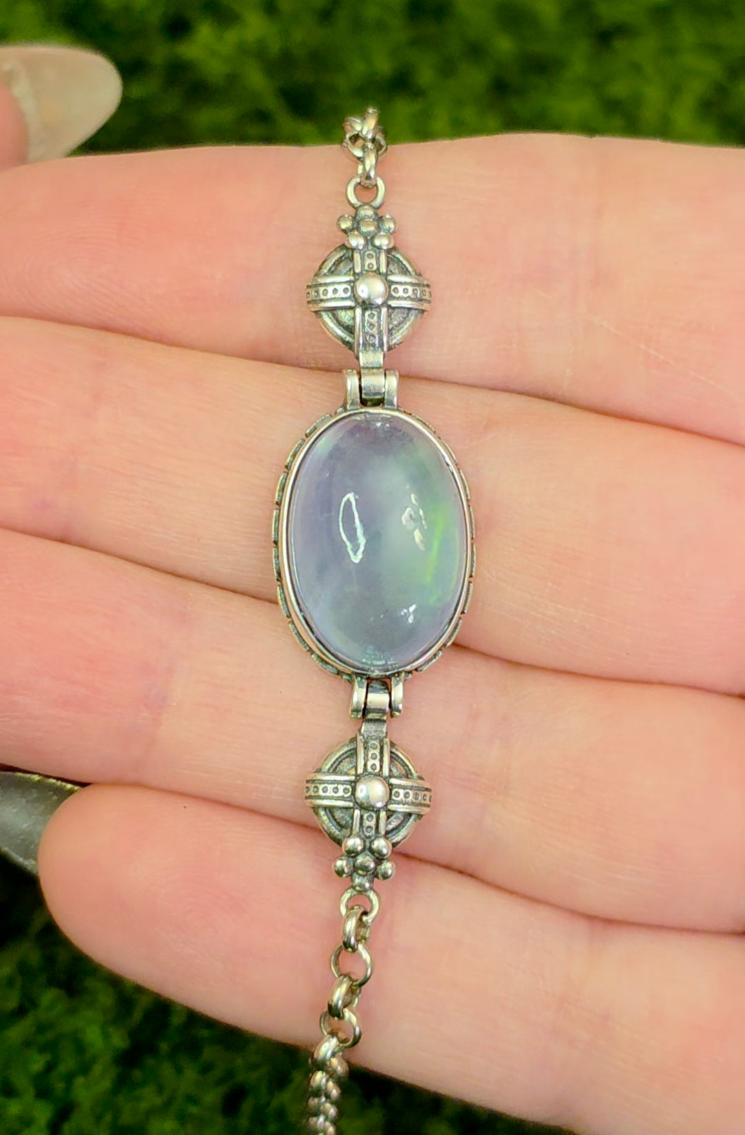 Aquamarine Sterling Silver Link Bracelet