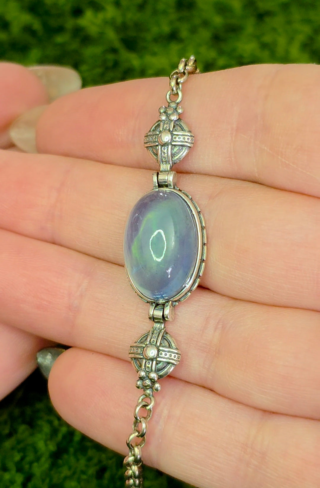 Aquamarine Sterling Silver Link Bracelet