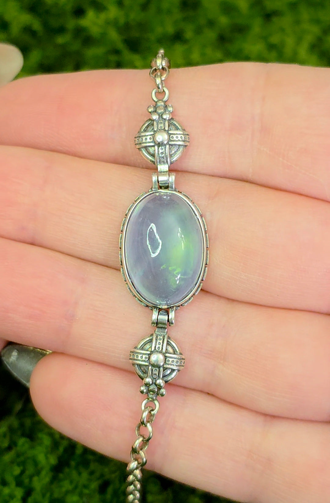 Aquamarine Sterling Silver Link Bracelet