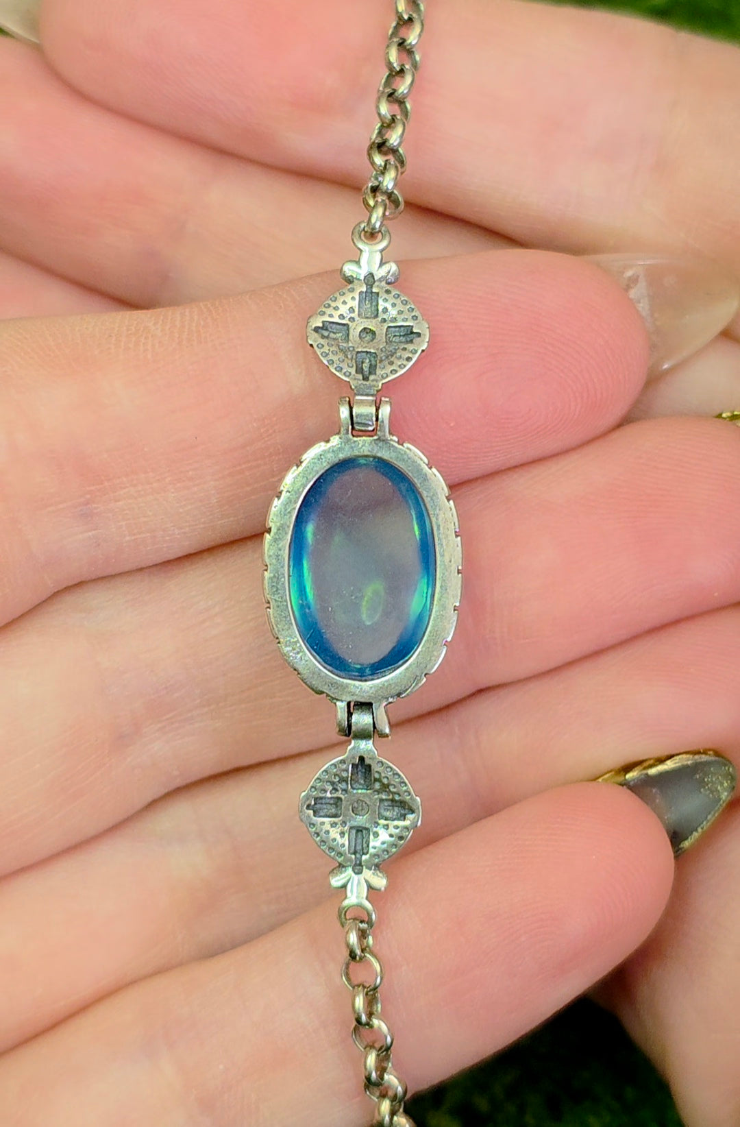 Aquamarine Sterling Silver Link Bracelet