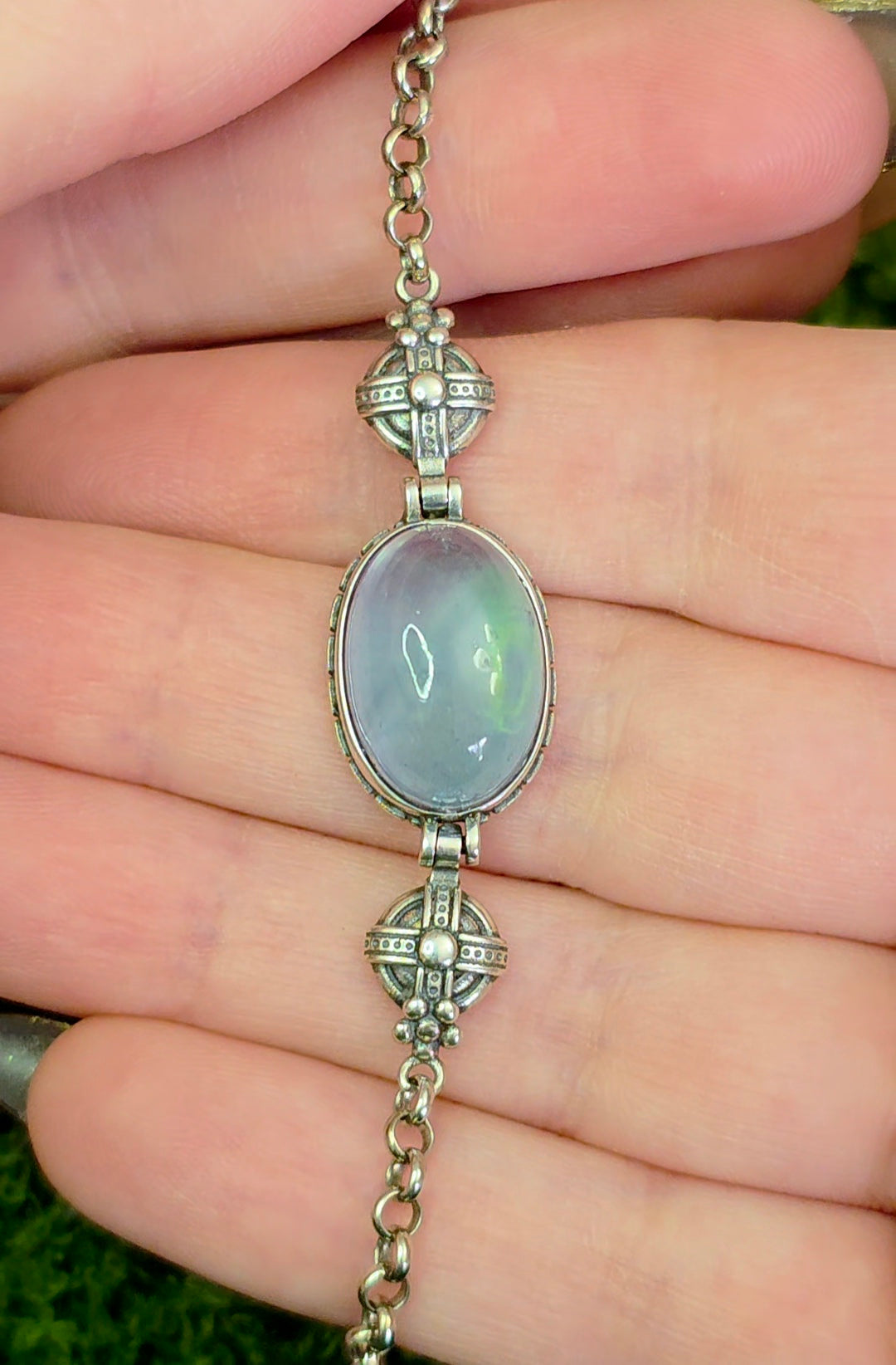 Aquamarine Sterling Silver Link Bracelet