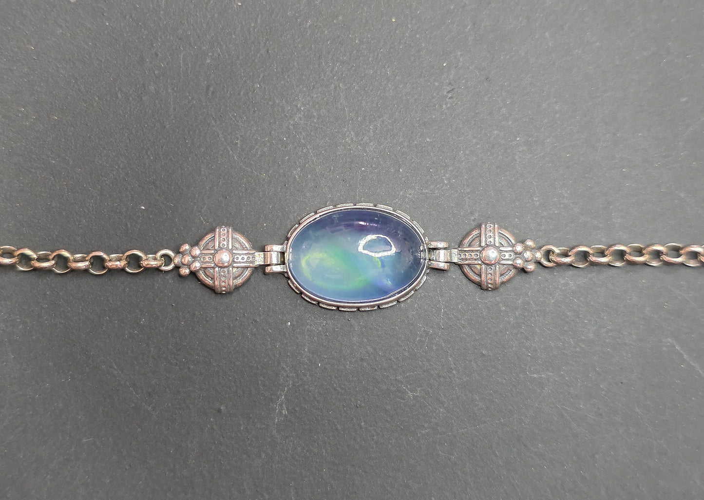 Aquamarine Sterling Silver Link Bracelet