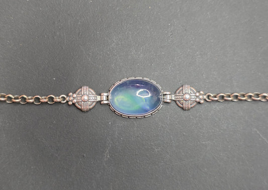 Aquamarine Sterling Silver Link Bracelet