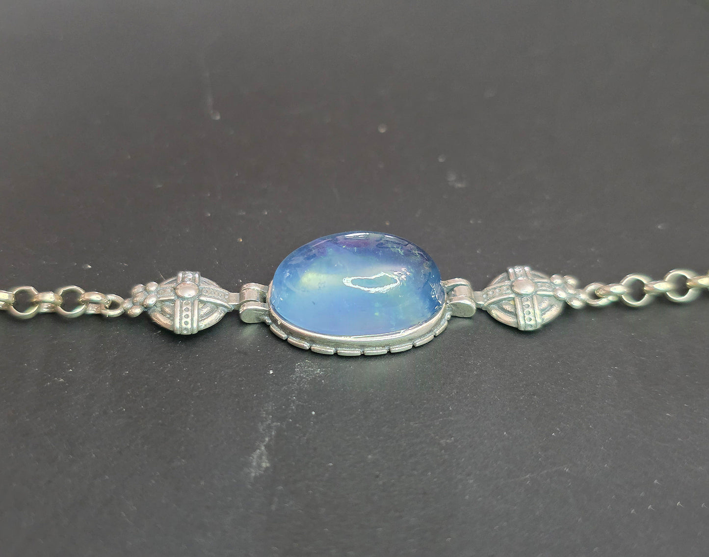 Aquamarine Sterling Silver Link Bracelet