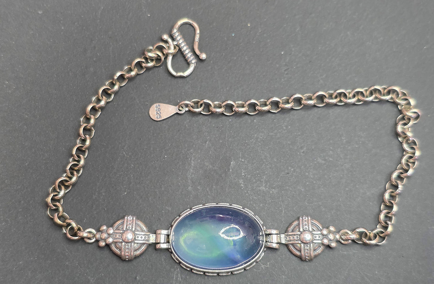Aquamarine Sterling Silver Link Bracelet