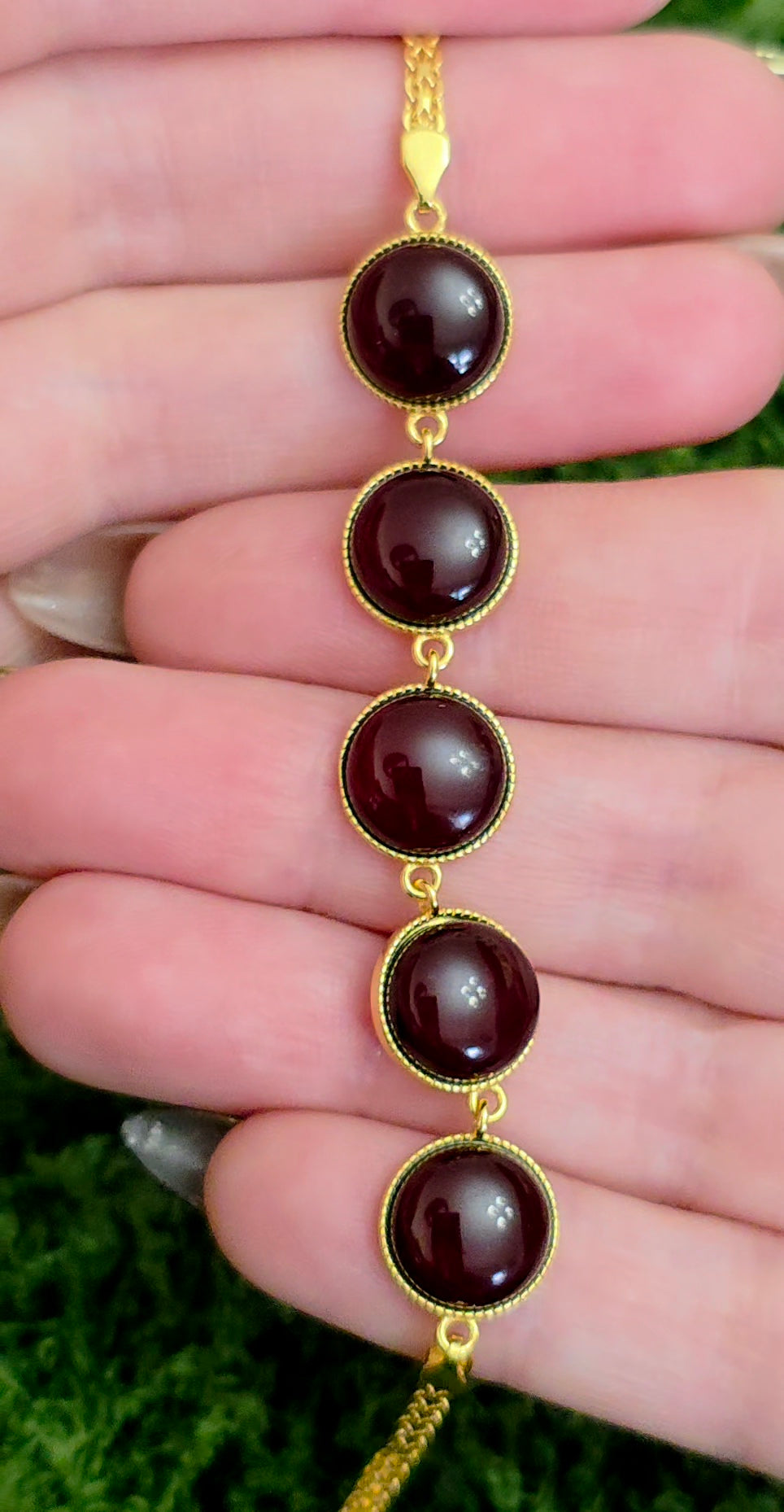 Dark Amber Sterling Silver Bracelet