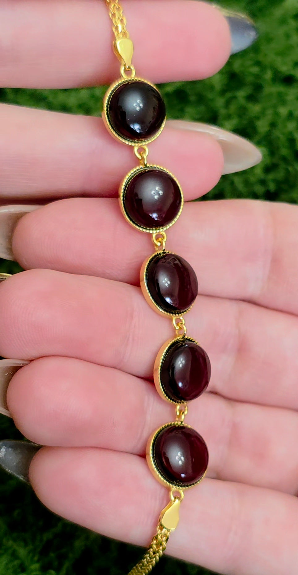 Dark Amber Sterling Silver Bracelet