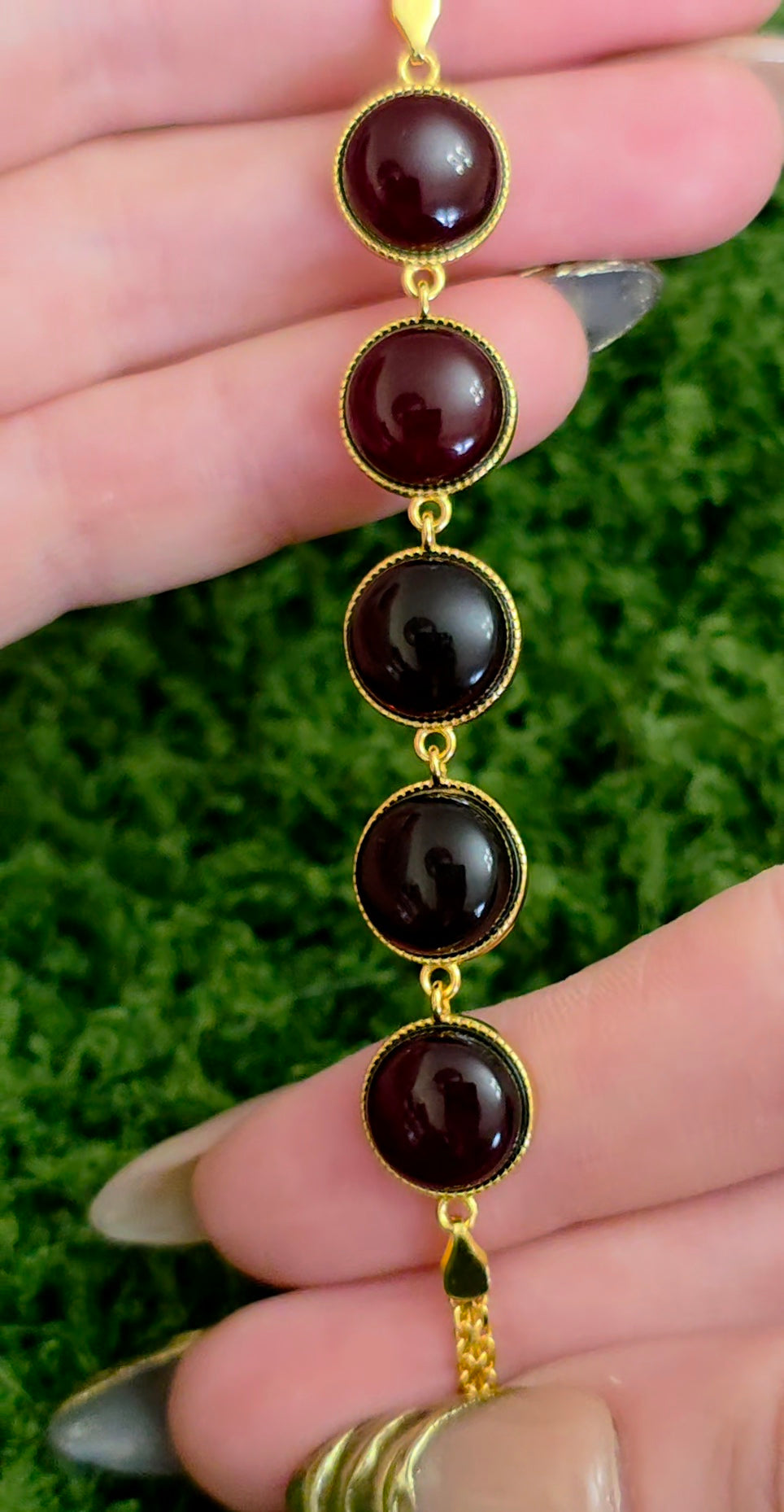 Dark Amber Sterling Silver Bracelet