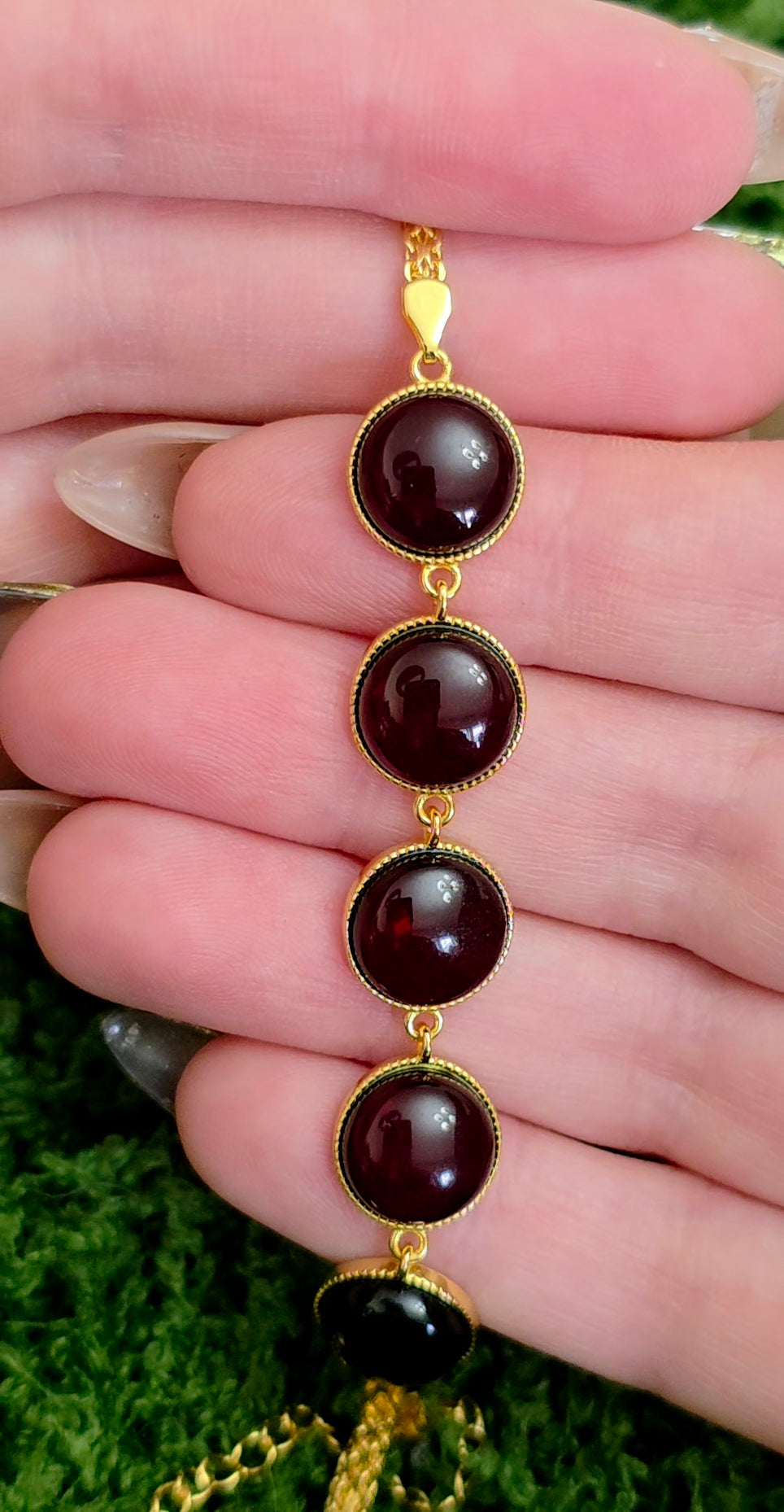 Dark Amber Sterling Silver Bracelet
