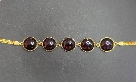 Dark Amber Sterling Silver Bracelet
