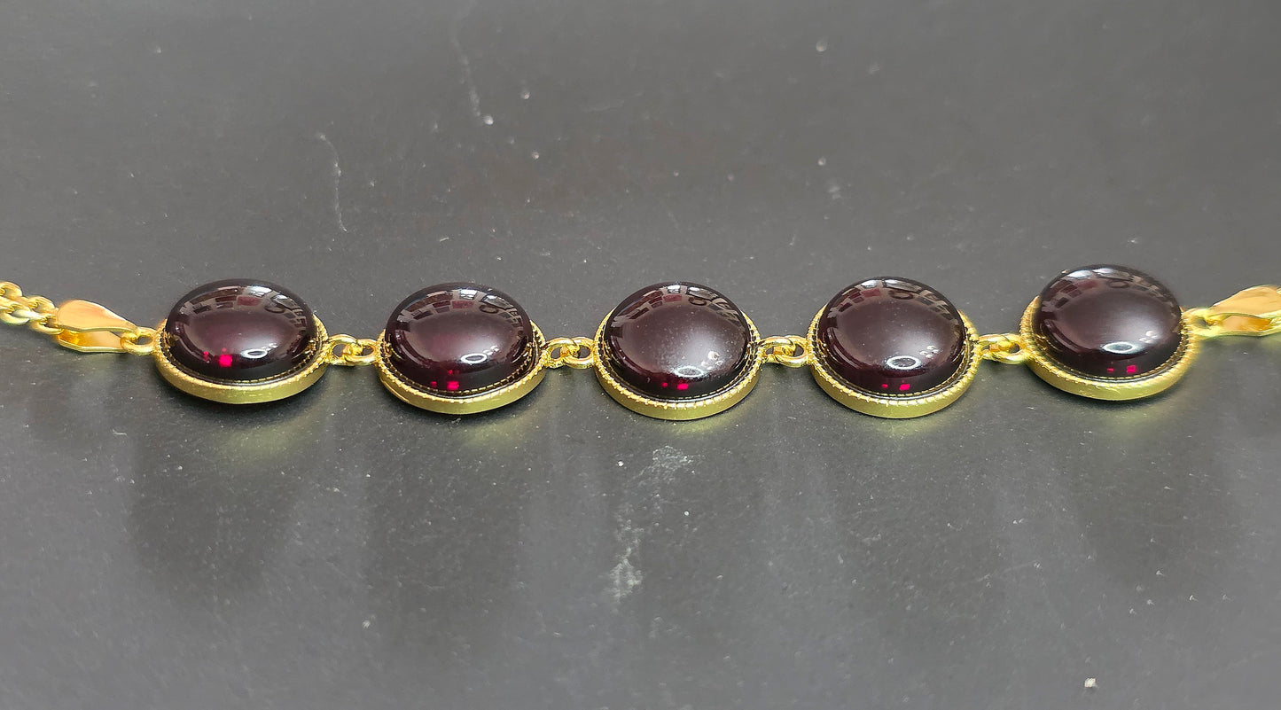 Dark Amber Sterling Silver Bracelet