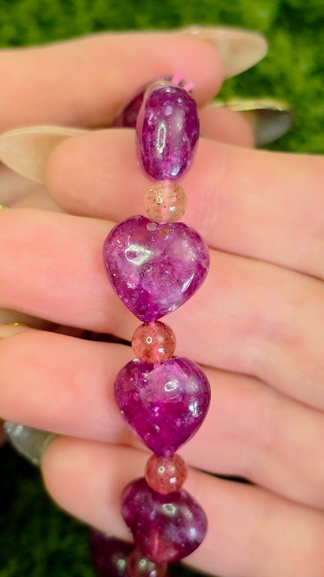 14mm Lepidolite Heart Stretch Bracelet