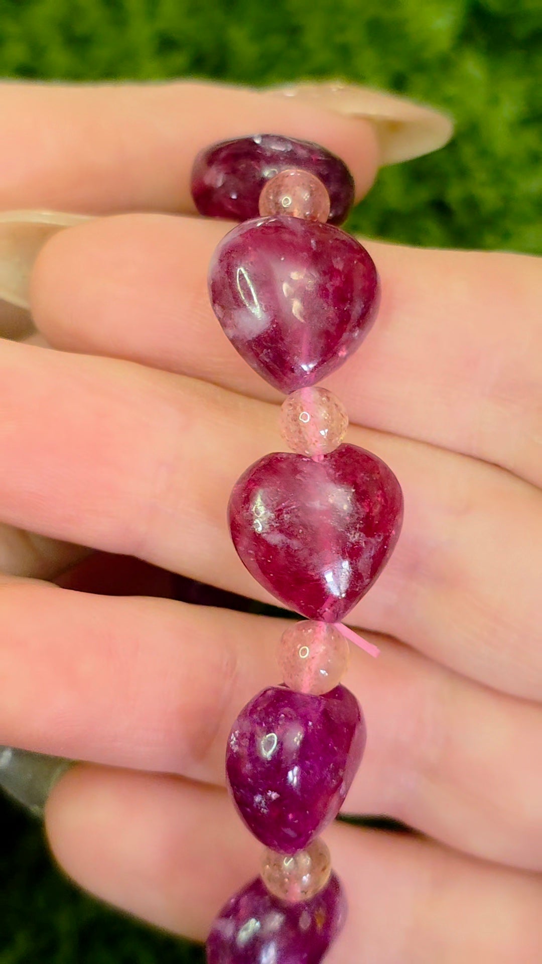 14mm Lepidolite Heart Stretch Bracelet
