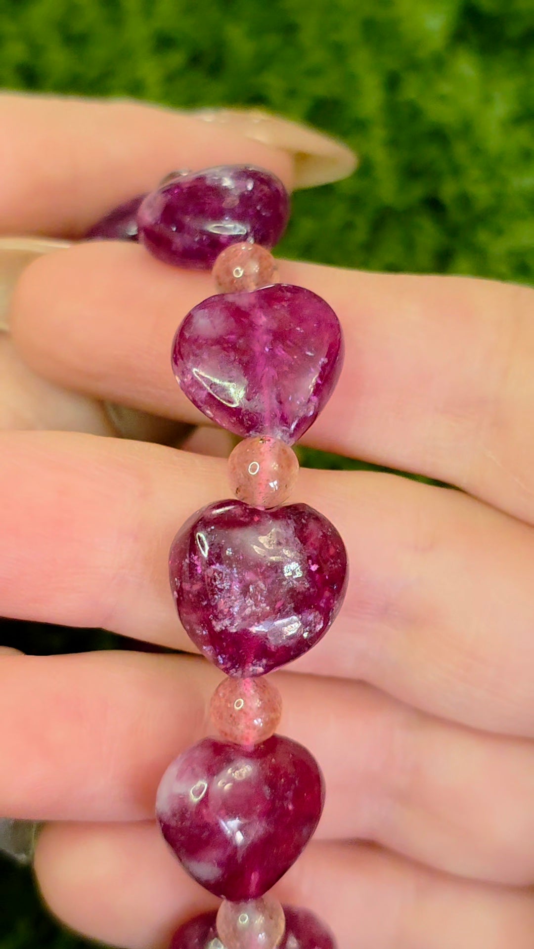 14mm Lepidolite Heart Stretch Bracelet