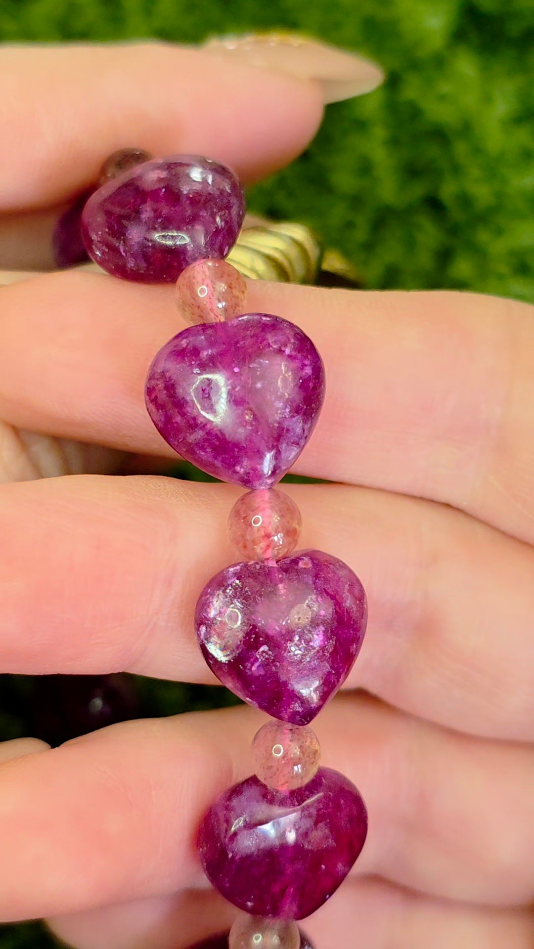 14mm Lepidolite Heart Stretch Bracelet