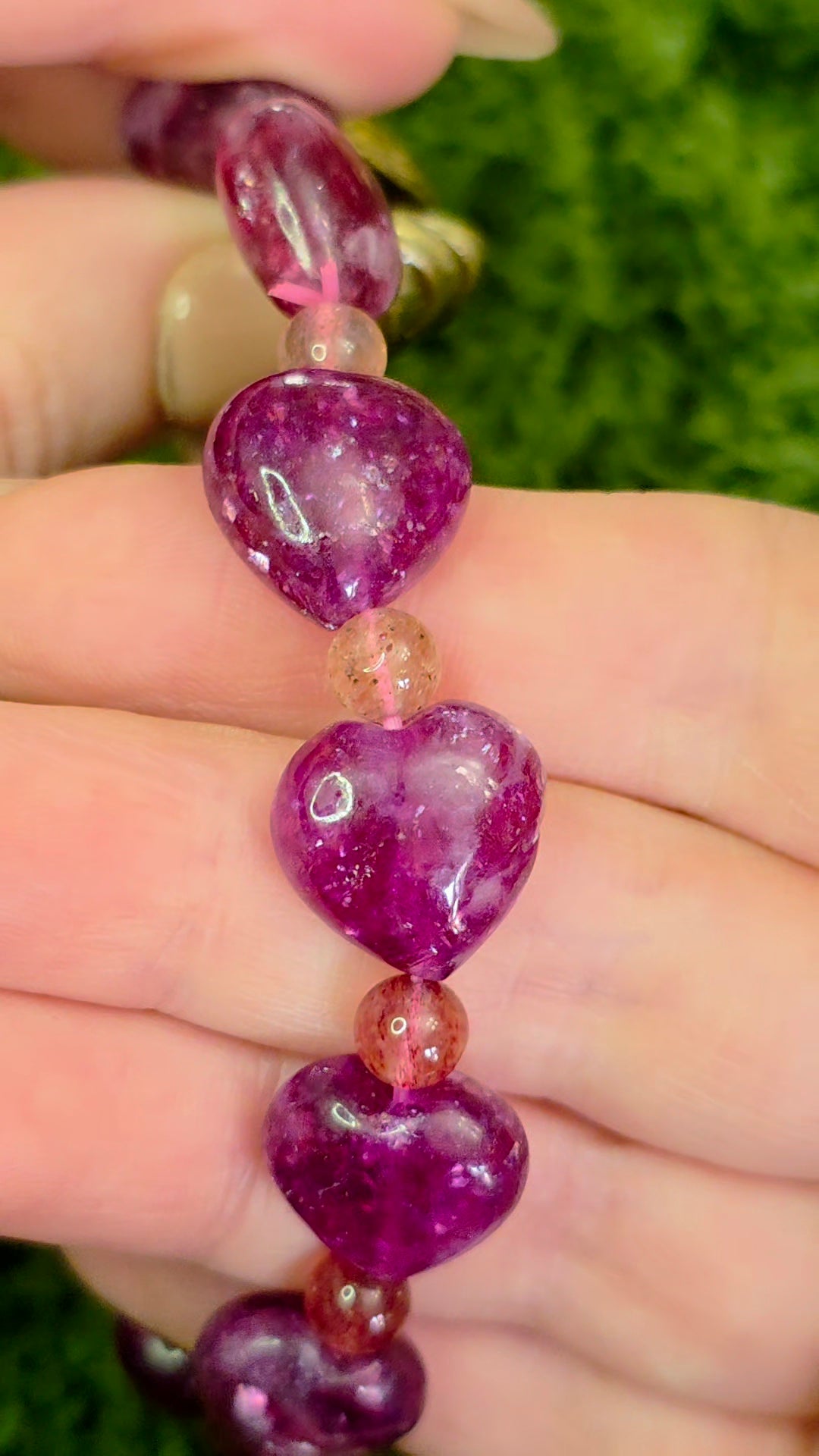14mm Lepidolite Heart Stretch Bracelet