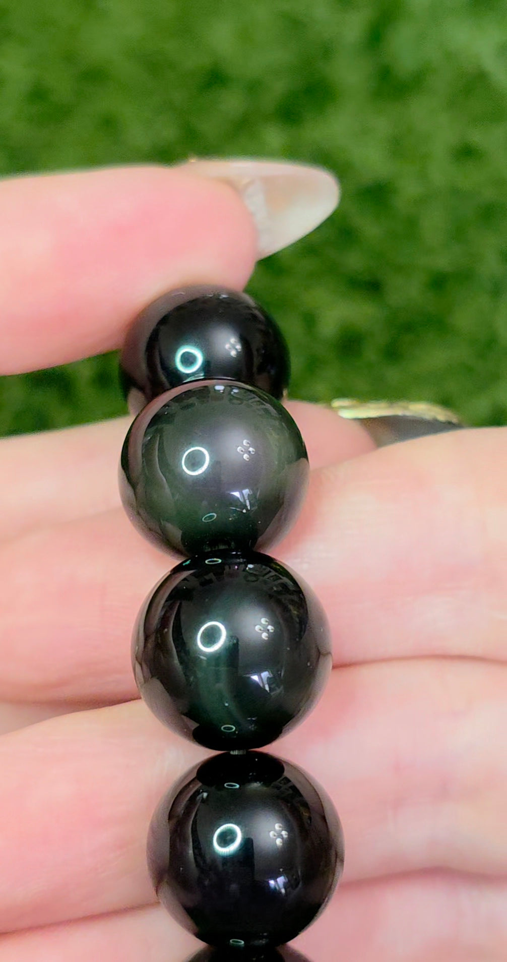 14mm Rainbow ObsidianStretch Bracelet