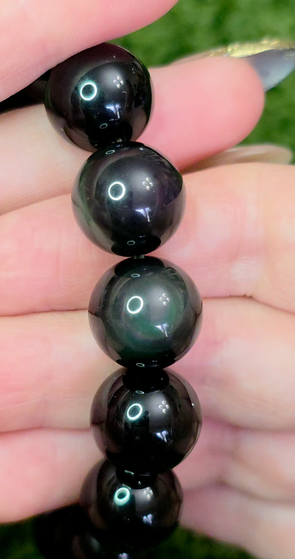 14mm Rainbow ObsidianStretch Bracelet