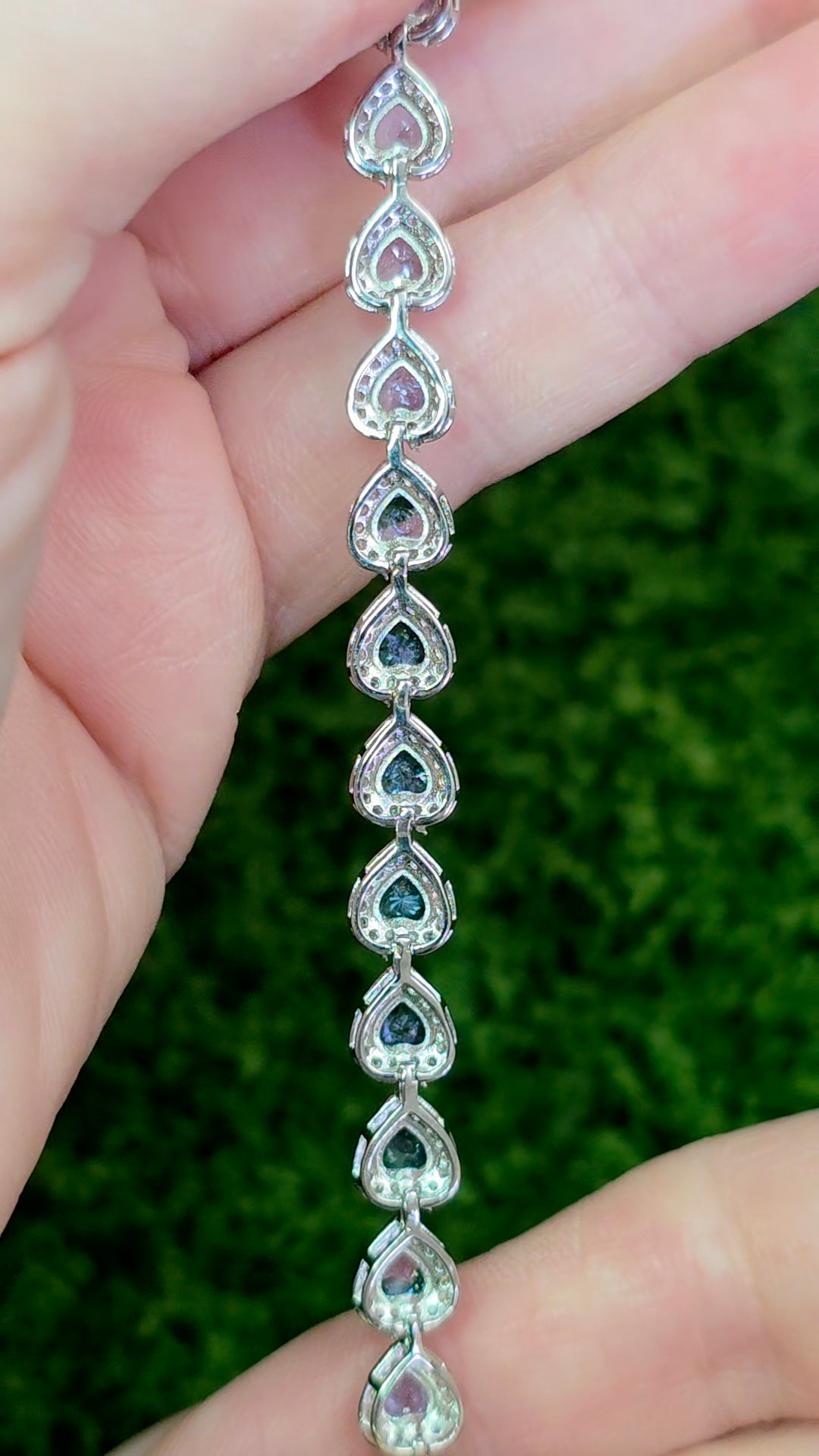 Tanzanite Heart Sterling Silver Bracelet
