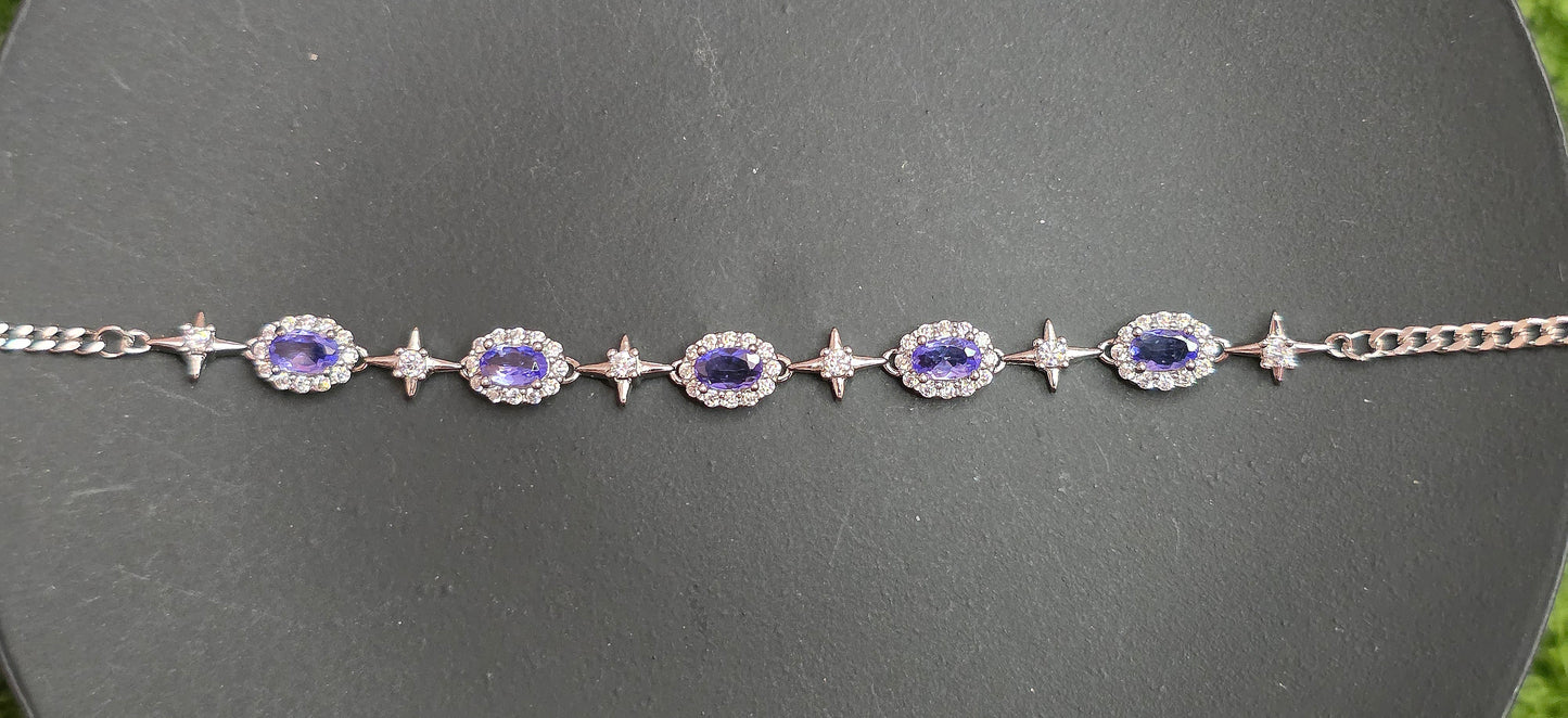 Tanzanite Starshine Sterling Silver Bracelet