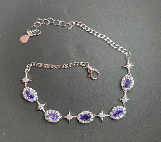 Tanzanite Starshine Sterling Silver Bracelet