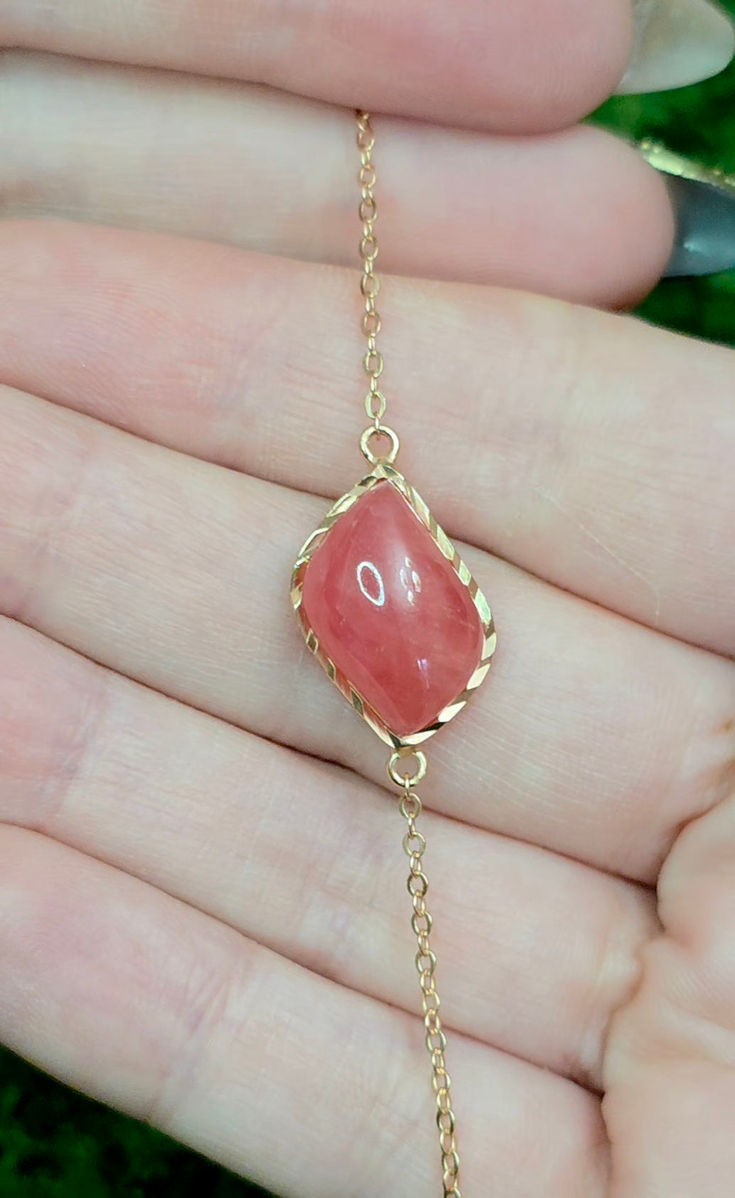 Rhodochrosite Sterling Silver Bracelet