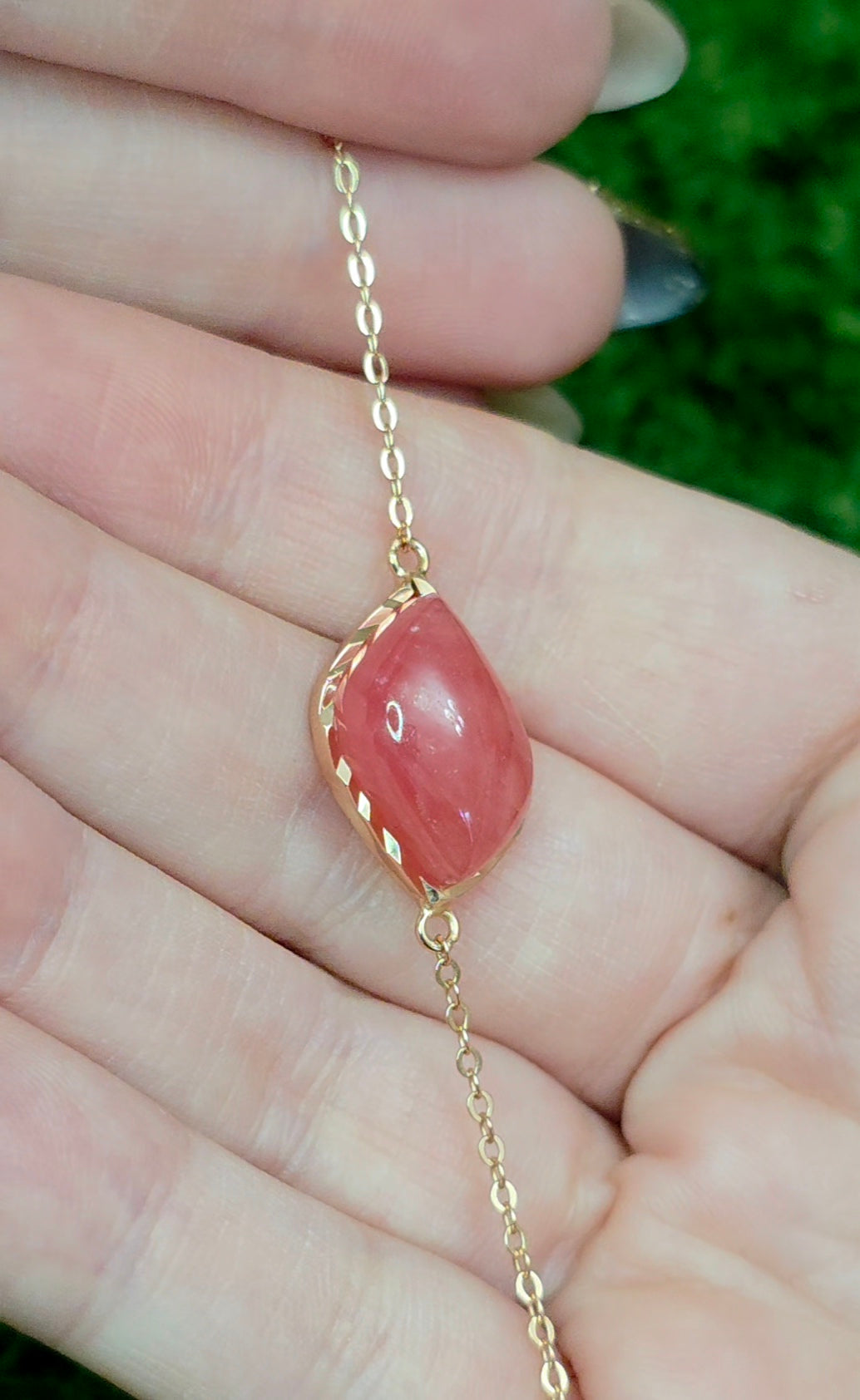 Rhodochrosite Sterling Silver Bracelet