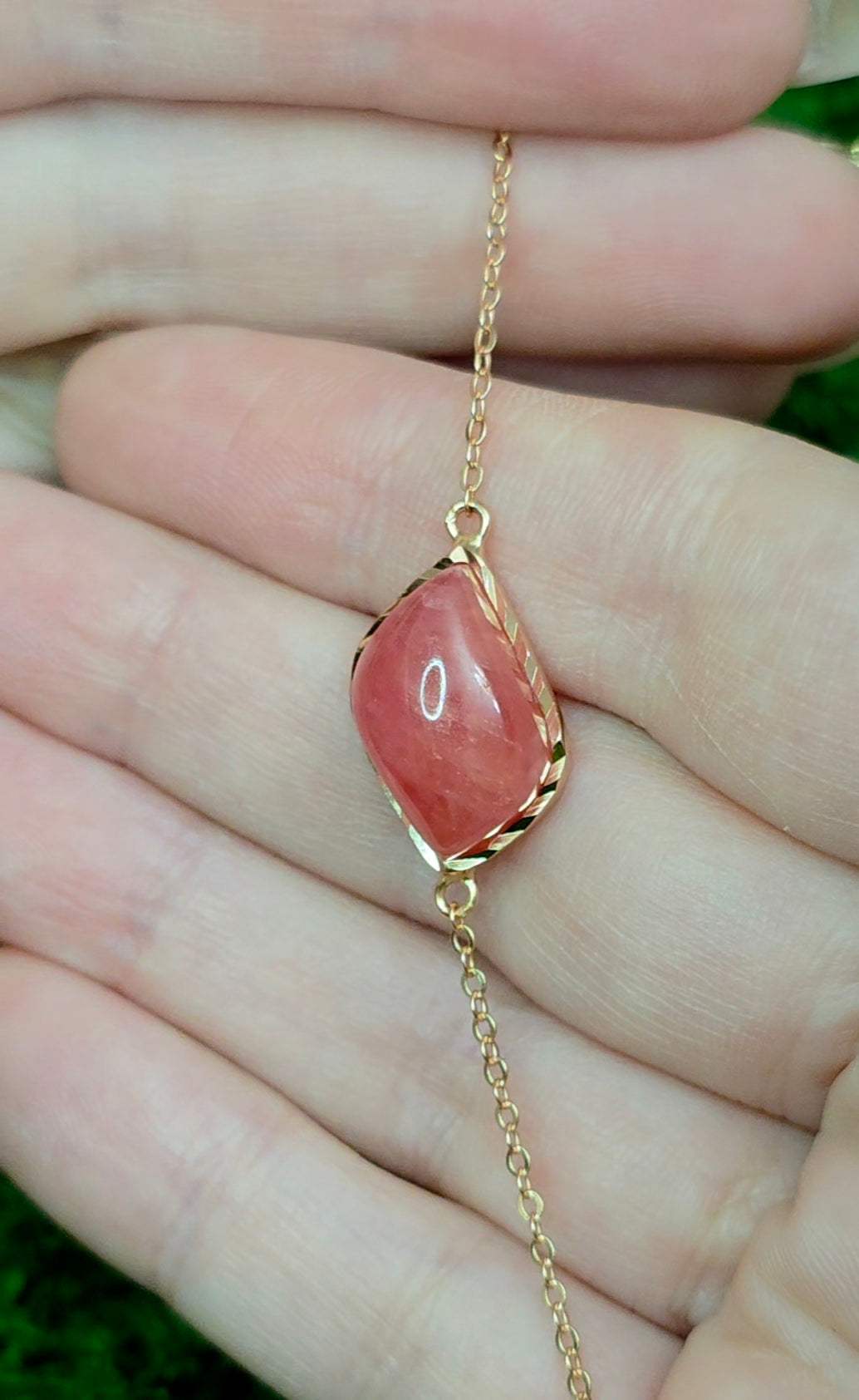 Rhodochrosite Sterling Silver Bracelet